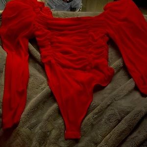 Red body suit